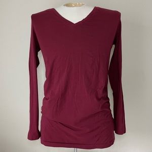 GAP Love by GAP V-neck Long Sleeve Maternity Tee - Maroon